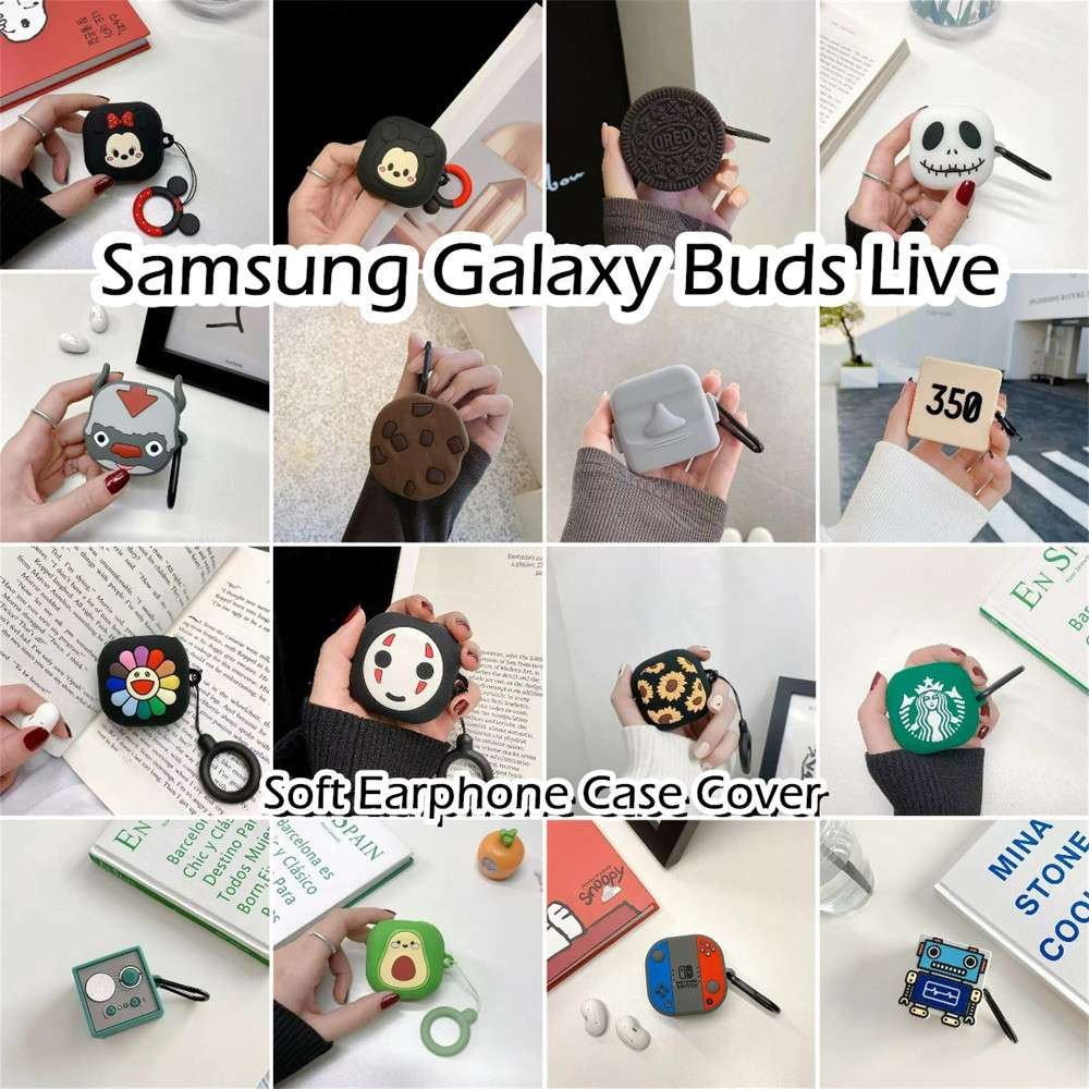 SAMSUNG 適用於三星 Galaxy Buds Live Case 防摔卡通軟矽膠耳機套 NO.1