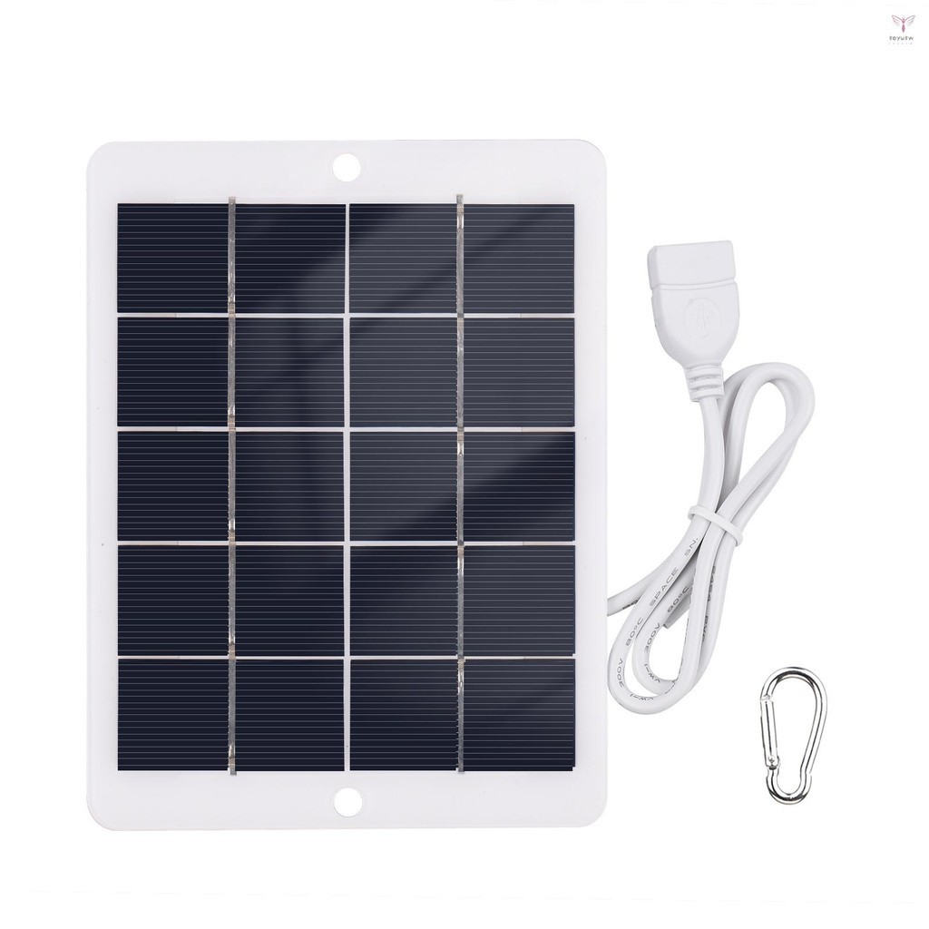 3w 5V 便攜式太陽能充電器防水太陽能電池板充電器,用於露營,帶 USB 接口,用於為手機充電迷你風扇 LED 燈家用