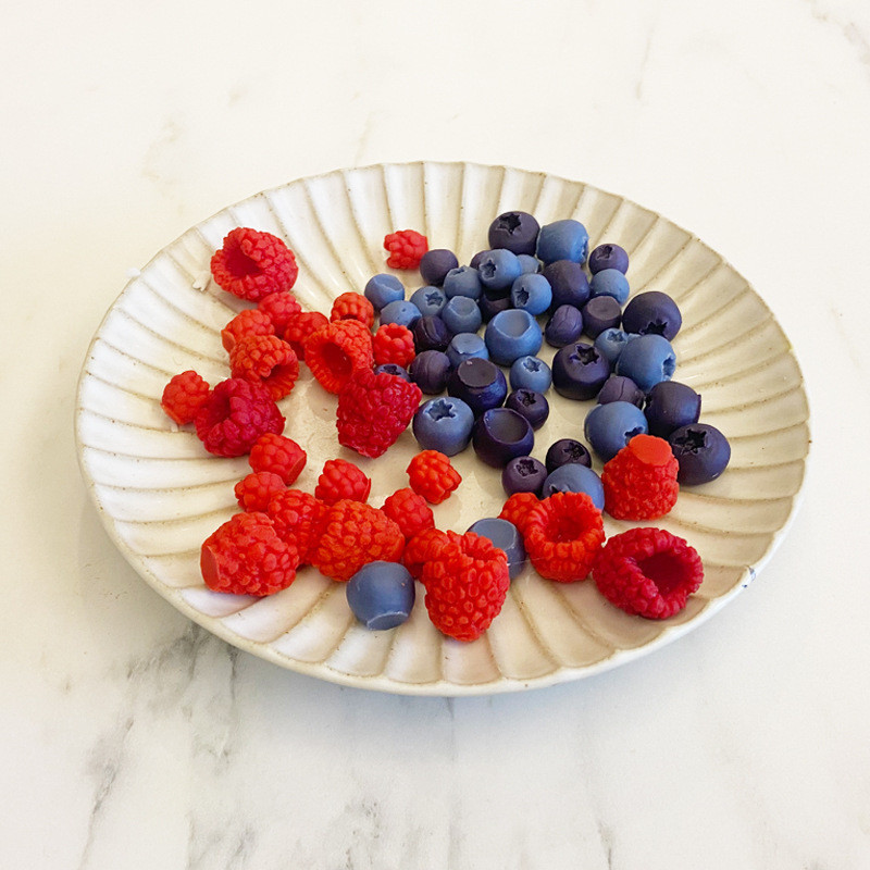 仿真藍莓樹莓水果翻糖蠟燭模具  DIY巧克力蛋糕裝飾矽膠烘焙模具