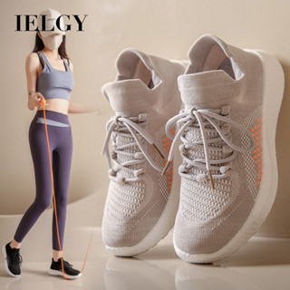 IELGY 新款運動鞋女白色夏季網面透氣情侶休閒跑步運動