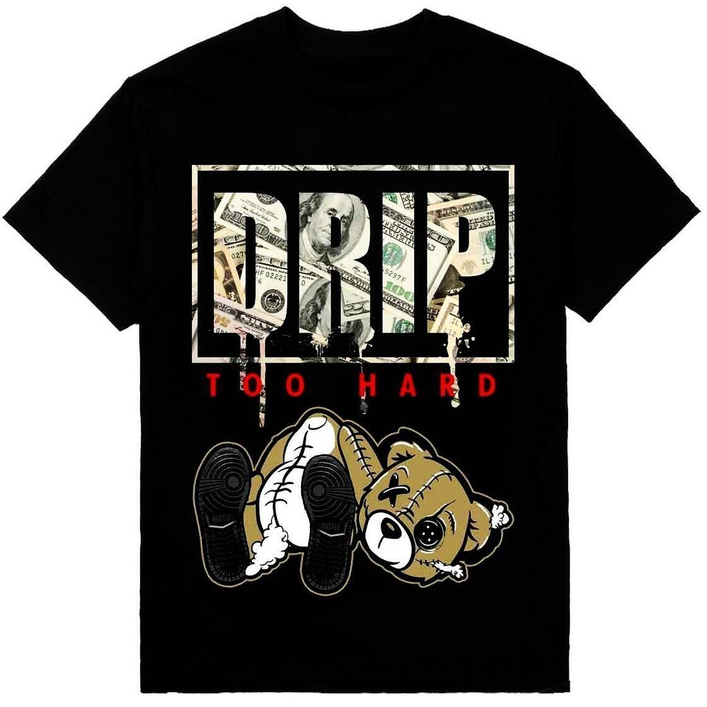 Drip To Hard The Bear 男式重量級 T 恤印花在 Shaka Wear T 恤上