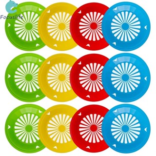 12 件套彩色可重複使用塑料紙盤架野餐燒烤露營派對