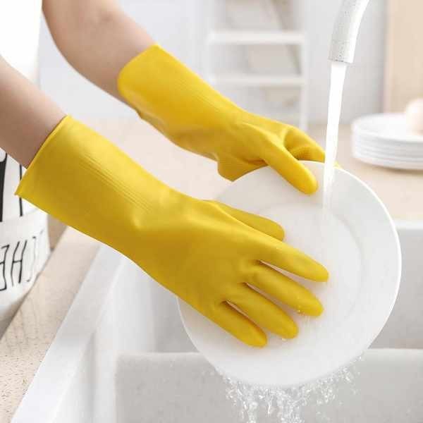 家用廚房洗碗家務清潔橡膠乳膠勞保手套女洗衣服刷鞋防水耐用型