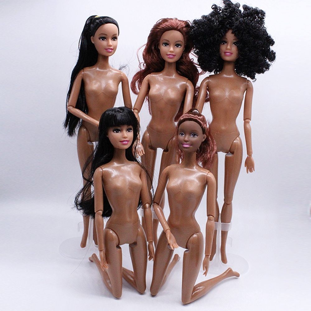 💖非洲芭娃娃素體+頭女孩兒童玩具黑人娃娃11關節素體洋娃娃禮物
