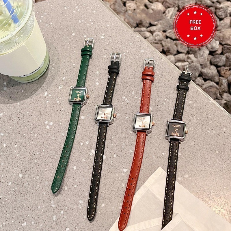 Coa 女士手錶 22MM 復古手錶簡約時尚皮帶手錶免費包裝