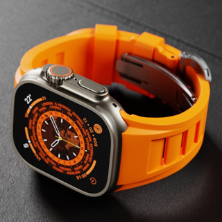 運動橡膠錶帶軟矽膠錶帶手鍊相容 Apple Watch Ultra 49MM 45MM 44MM 42MM iWatch