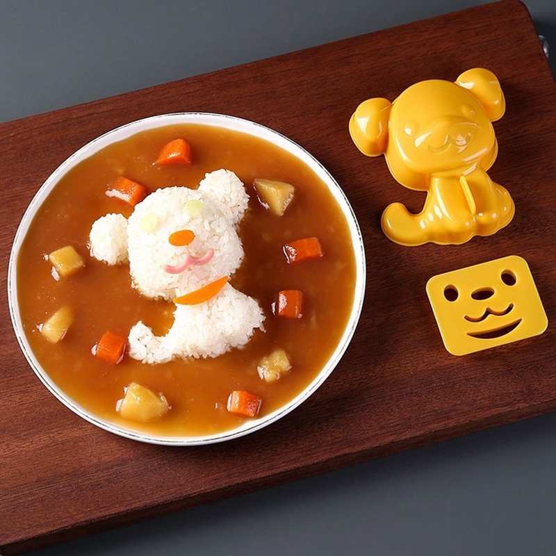 【現貨】【飯糰模具】狗狗 卡通 蓋澆飯 模具 親子 DIY 動物 飯糰 可愛 貓咪 小熊 咖喱 米飯模具