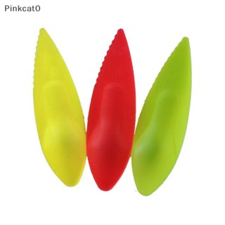 Pinkcat0 6 件/套 2 合 1 獼猴桃塑膠勺子水果刀切片機削皮刀帶孔 TW