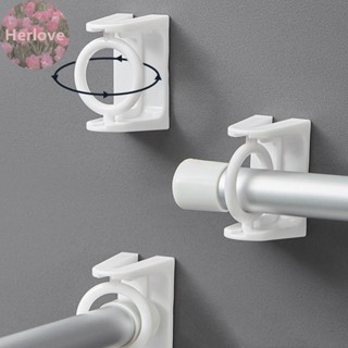 Herlove 360° 可旋轉伸縮桿固定器,用於非鑽孔強力粘性掛鉤毛巾桿浴簾桿支架 TW