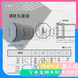 🚀蝦皮隔日配達🔥南亞 PVC 清潔口 清潔短款 2"~4" 清除口接頭 輕除(潔)口接頭 管材 塑膠管料