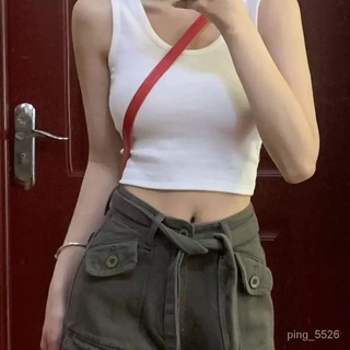 快.出 運動弔帶背心女夏季外穿美背學生百搭ins打底無袖修身上衣短款款特惠熱銷