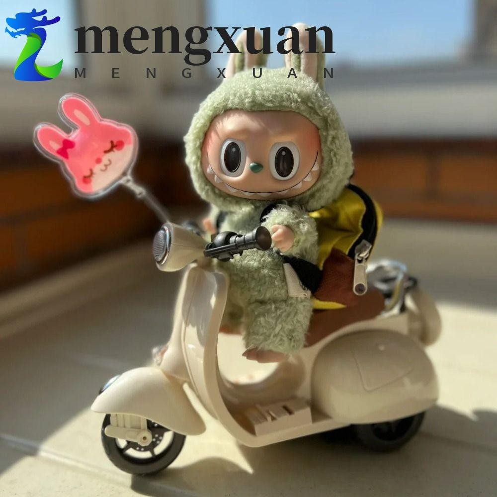 MENGXUANLabubu娃娃玩具,360度旋轉可移動Labubu摩托車,電動特技Labubu滑板車玩具