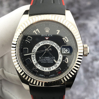 雙時區盤面年曆熊貓機械錶日期天行者黑白月份 系列m326139