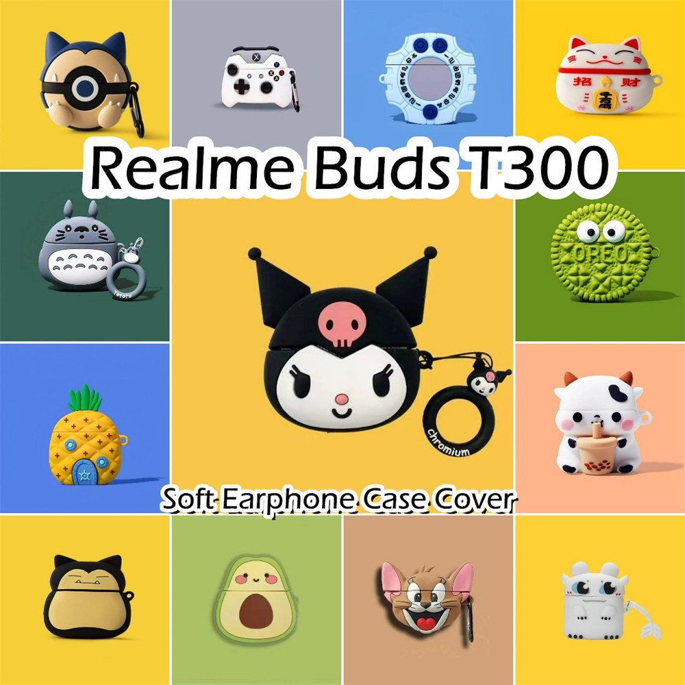 【現貨】適用於Realme Buds T300 Case 情侶可愛卡通系列軟矽膠耳機套外殼保護套 NO.1