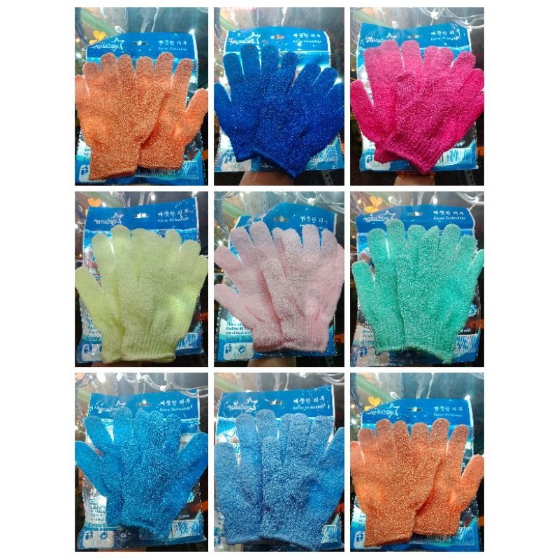 【正品】2色AquaStar海綿手套 🌛 沐浴去角質🌛 韓國技術