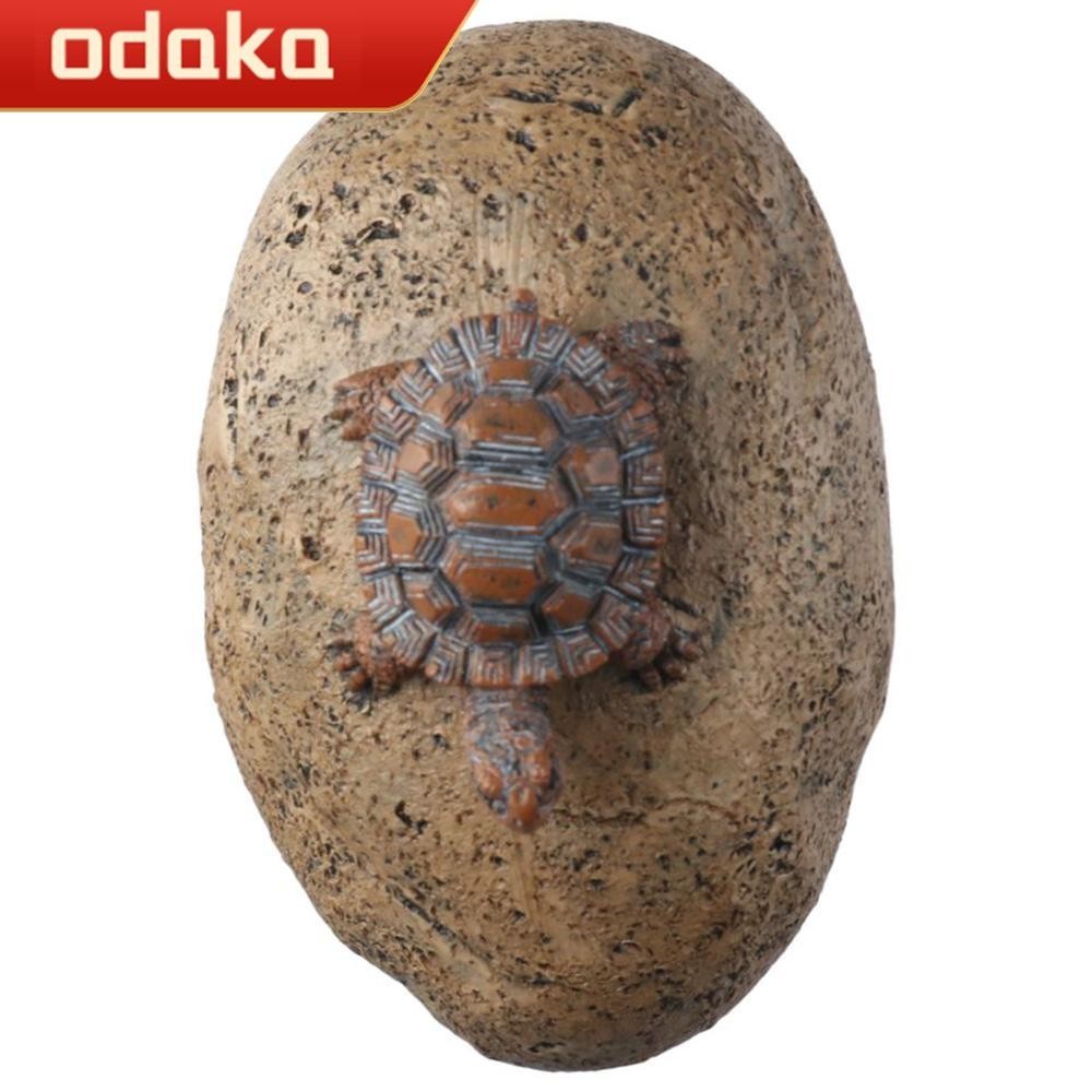 ODAKA鑰匙收納盒,安全棕色隱藏-a-備用鑰匙,贈品樹脂裝飾品石頭形狀藥箱戶外
