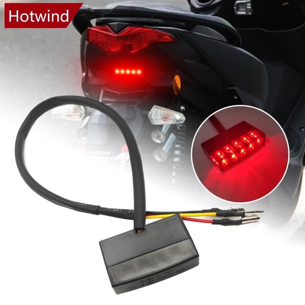 Hotwind 12V 迷你摩托車後尾燈 5 LED 紅色停止剎車燈通用摩托車踏板車 ATV 自行車摩托車 S3Z2