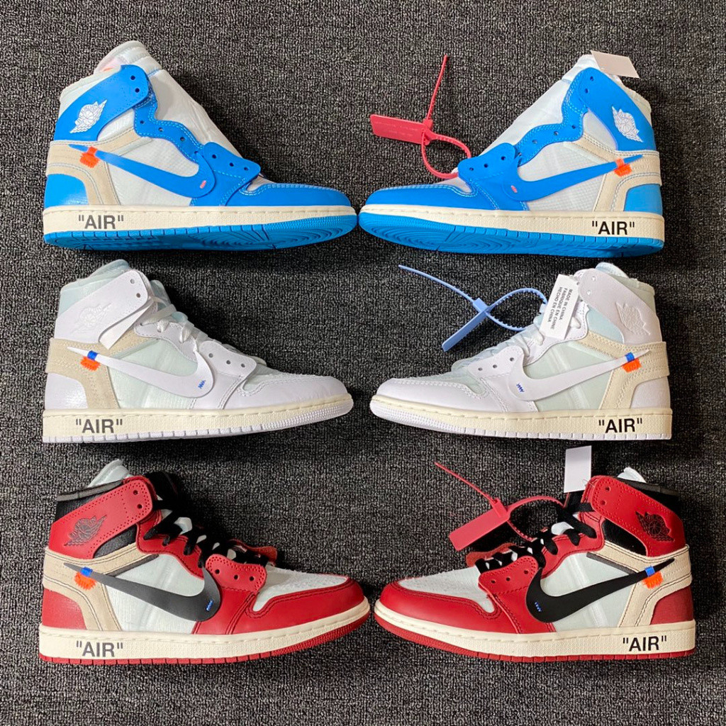 Off-white X aj1 Air Jordan 1 High “UNC” “Chicago” “White 十”