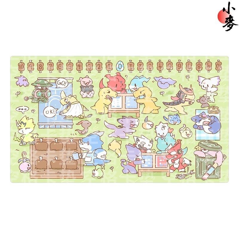 小麥-桌遊配件 DTCG卡墊 DIGIMON 卡牌墊 桌墊 單人 雙人 橡膠 Playmat