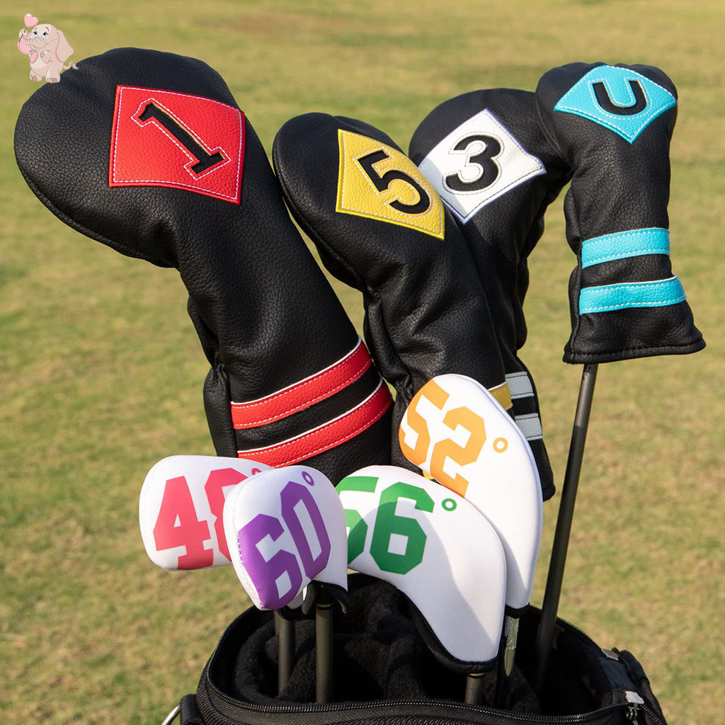 [JPT]高爾夫球鐵桿套裝4件套高爾夫球頭套球帽套高爾夫球鐵桿頭套彩色金屬頭套