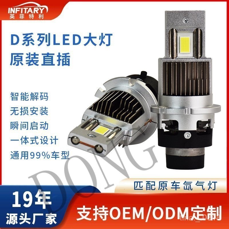 汽配 雙銅管汽車led大燈直插式D2R/D2Sled燈泡D4R/D4S車燈改裝汽車大燈