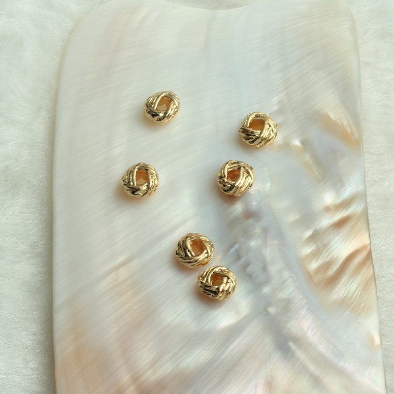 TL0618- 14k包金麻花纏繞隔珠 diy手工飾品配件 項鍊手鍊不規則串珠材料