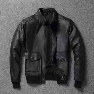 今日特價 速髪#真皮外套男 皮衣外套 夾克 [青春潮流風格]特價A2飛行服真皮皮衣男裝翻領皮夾克外套