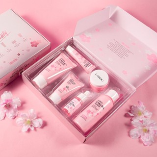 萊蔻櫻花護膚品套裝禮盒潤膚精華霜laikou日本sakura bloom3.21G