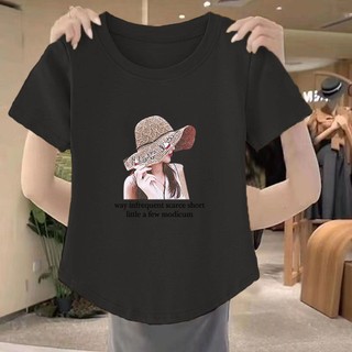 短袖t恤女|夏季女裝|正韓貨女裝|夏天女裝|短板t|新款短袖T恤女洋氣高檔女裝圓領印花顯瘦小個子短版上衣|美式女裝