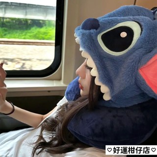 ✨可開發票/免運✨睡覺可愛史迪奇卡通u型枕連帽枕護午睡護頸枕頭旅行飛機帽子午休護頸枕 連帽U型枕 飛機枕 連帽頸枕