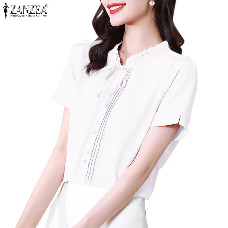 Zanzea 女式韓版圓領短袖條紋寬鬆上衣