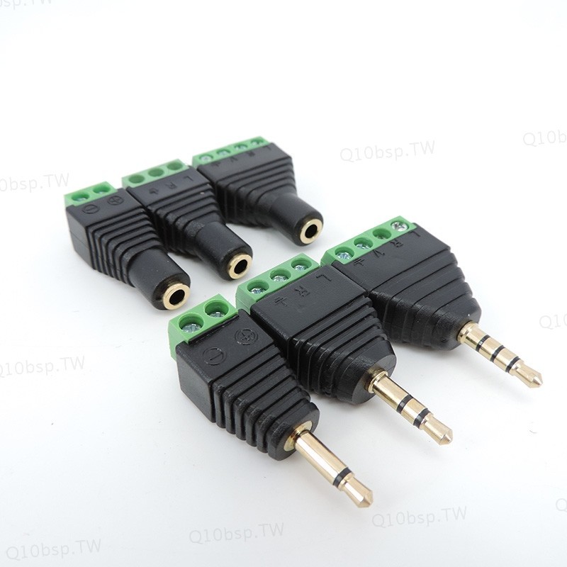 單聲道立體聲 3.5mm 公母 2/3/4 極段插孔直流連接器 3.5 免費接口接線端子通道插頭 TW10B