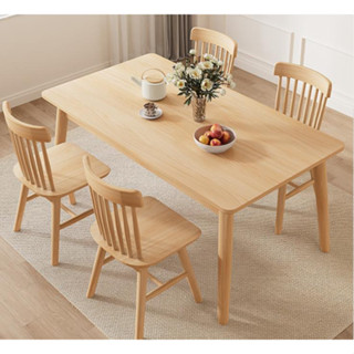實木餐桌北歐家用小戶型桌椅組合現代簡約橡木6人長方形吃飯桌子餐桌 飯桌 桌子 吃飯桌