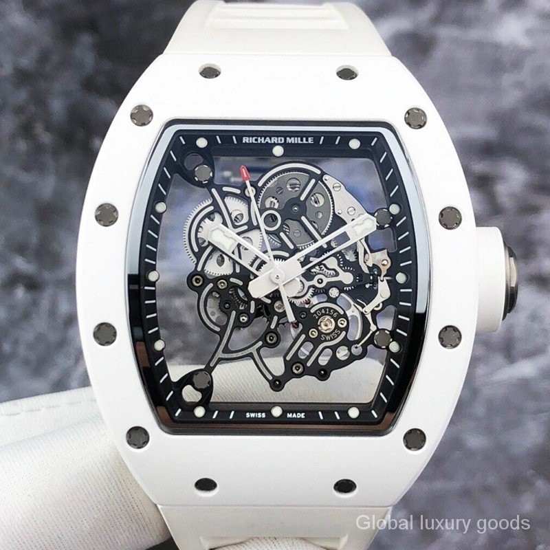 RM RM055TI男表 白陶瓷鏤空錶盤 49.9x42.7mm手動機械手錶 VAZU