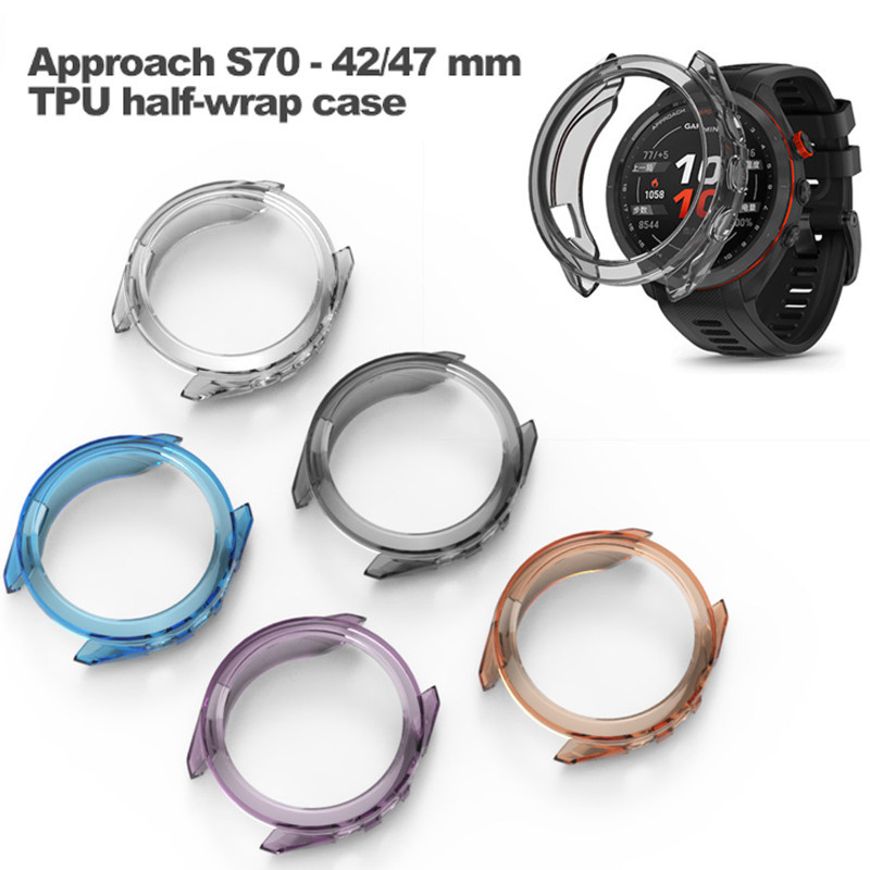 GARMIN 適用於 Gamin Approach S70 42mm 47mm 手錶框架的全新軟 TPU 外殼