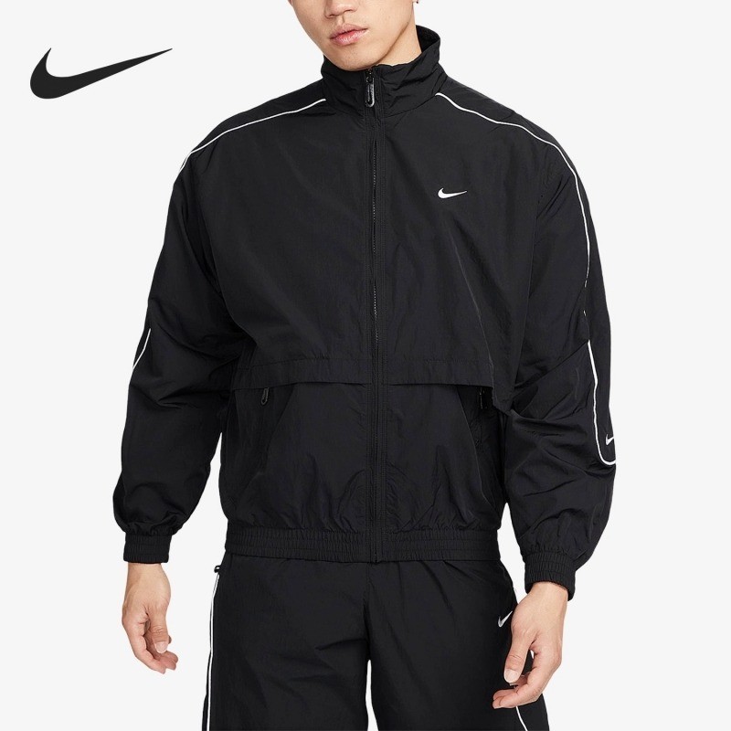 Nike男士運動梭織防水夾克休閒刺繡logo立領外套