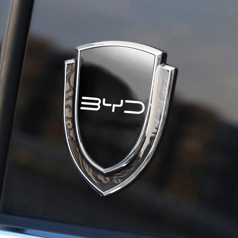 可定LOGO金屬鏡面車貼車標汽車裝飾貼 適用於特斯拉比亞迪寶馬Benz賓士 車標貼 改裝裝飾貼