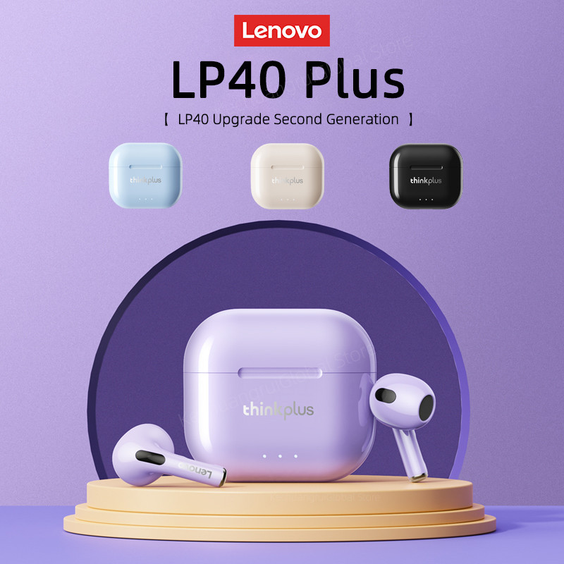 LENOVO 聯想lp40 II甜色耳機原裝運動降噪觸控耳機TWS無線藍牙5.3遊戲耳機