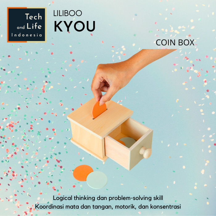 Kayu 兒童益智玩具蒙台梭利木製LILIBOO KYOU硬幣盒