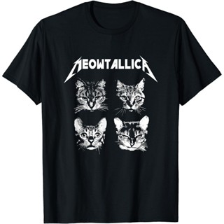 有趣的模仿 Meowtallica 黑白貓小貓情人 T 恤