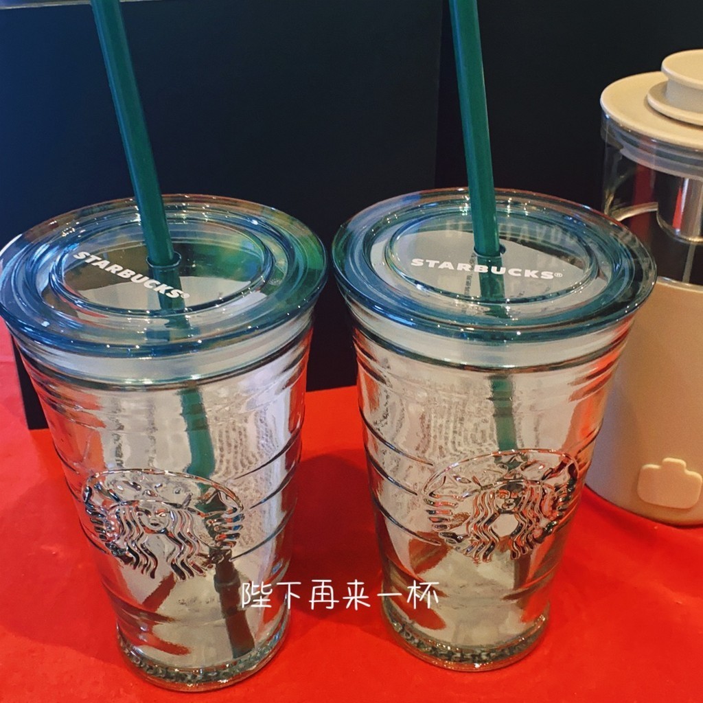 臺灣星巴克杯子2023透明女神玻璃TOGO冷水杯玻璃杯473ml