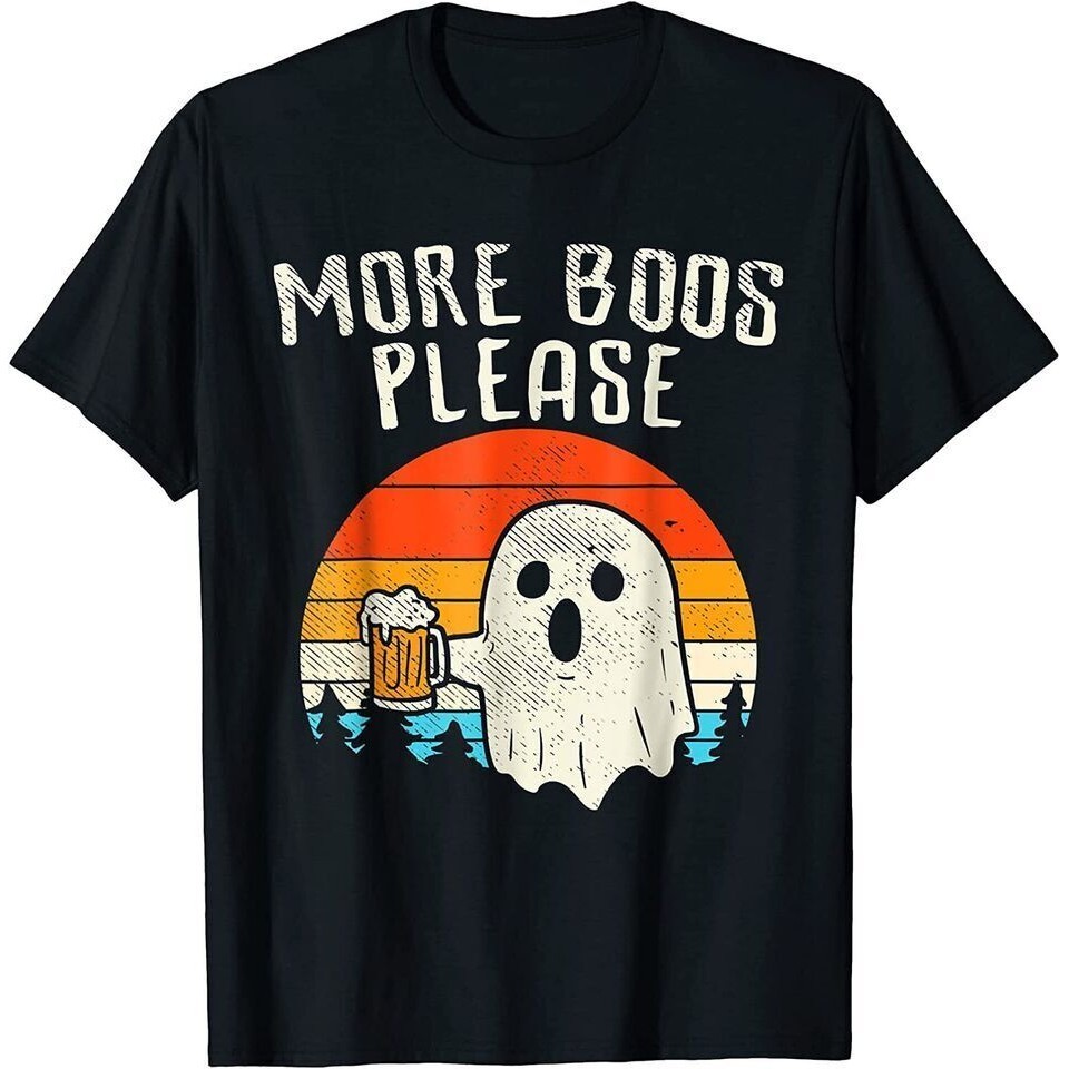 More Boos 請鬼啤酒飲用萬聖節搞笑 T 恤美國 T 恤