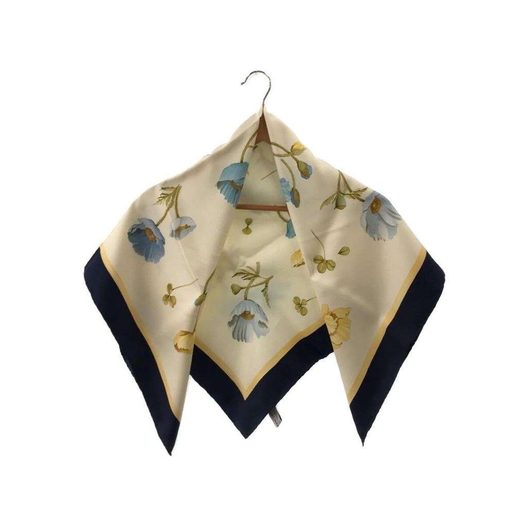 Salvatore Ferragamo 絲巾 圍巾花卉圖案 海軍藍 絲綢 女用 日本直送 二手