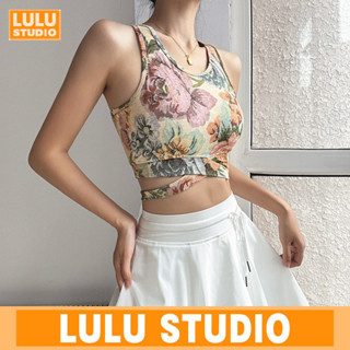 LULU【鏤空運動內衣】國風牡丹 聚攏 速乾 高彈 美背 瑜伽 跑步 防震 防下垂 健身背心 舞蹈上衣 bra SY54