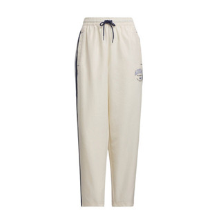 Adidas LT TP W IW6290 女 長褲 運動 休閒 寬鬆 直筒 調節式褲口 愛迪達 米 深藍