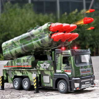 兒童合金導彈車玩具男孩火箭大炮發射模擬軍事模型坦克汽車玩具車
