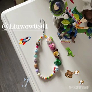 可開發票🎇卡通動物總動員手機鏈條ccd掛飾掛繩可愛串珠diy相機防丟繩鑰匙扣#奢羽
