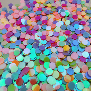 1mm-3mm圓形珠片美甲飾品眼妝閃粉貼片Diy水晶泥史萊姆玻璃球填充
