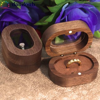 DANILO結婚戒指盒,珠寶收納盒木製的戒指盒,有創造力的奢華防塵的環形顯示情侶戒指託訂婚