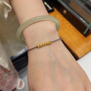 【唯家】純手工編織幸運本命年紅繩手鍊女鉅細小金珠好運珠情侶款閨蜜手繩